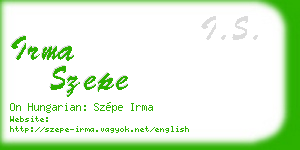 irma szepe business card